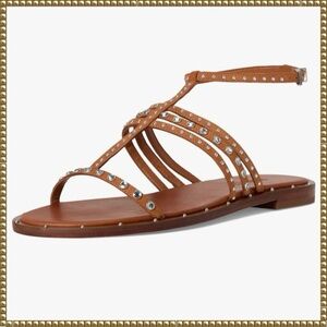 Schutz Isidora Studded Gladiator Sandal Brown Size 8